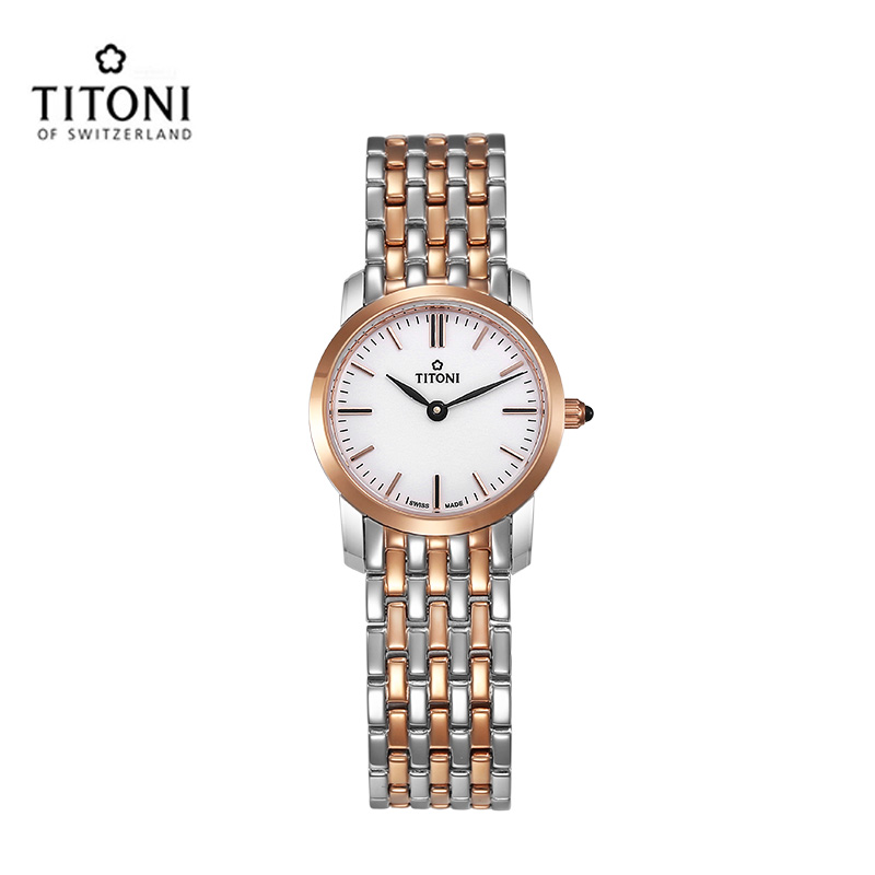 瑞士品牌TITONI梅花表纤薄系列石英表女士女表TQ42918SRG-583