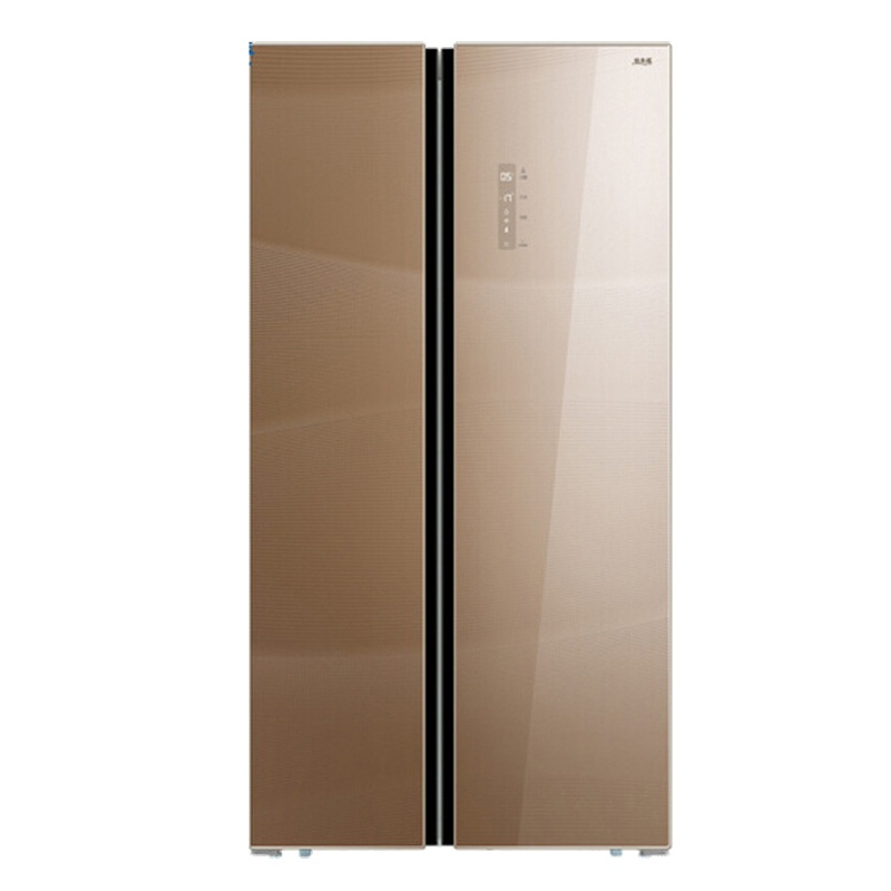 美菱(MELING)BCD-607WPBX 607升 对开门冰箱 冰箱变频 冰箱无霜 钢化玻璃面板 底部散热 (流沙金)