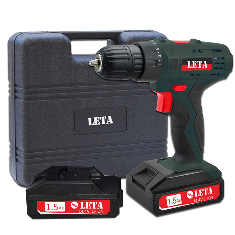 [苏宁自营]勒塔(LETA)工具 家用充电钻14.4V锂电池 无线手电钻套装双电版 LT-LE922