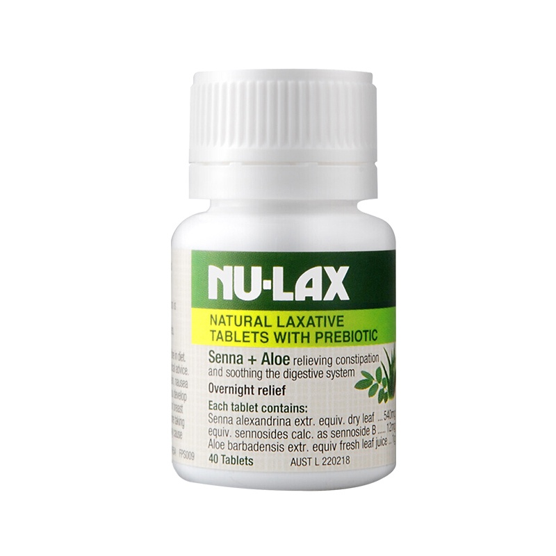 [润肠清宿便]NU-LAX 芦荟乐康片 40片/瓶 澳洲进口 膳食纤维 150克