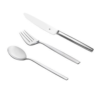 【德国直采】WMF福腾宝 profi select刀叉四件套 不锈钢餐勺+茶勺+餐叉+餐刀 金属银色