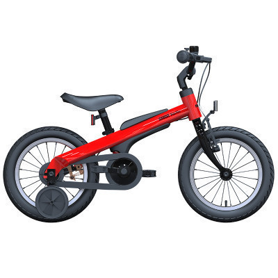 ninebot儿童自行车 14寸男款儿童单车 纳恩博童车带可拆卸辅助轮 亮光红