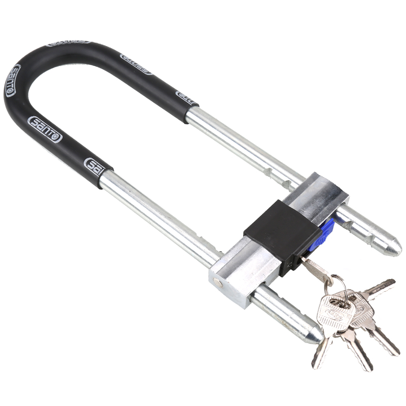 赛拓(SANTO)高强度抗剪防撬U型门锁安全锁 双开玻璃门锁电动车锁摩托车锁
