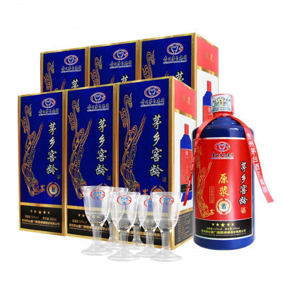 贵州茅台集团 茅乡窖龄 原浆 蓝 52度 浓香型白酒 500ml*6 整箱装