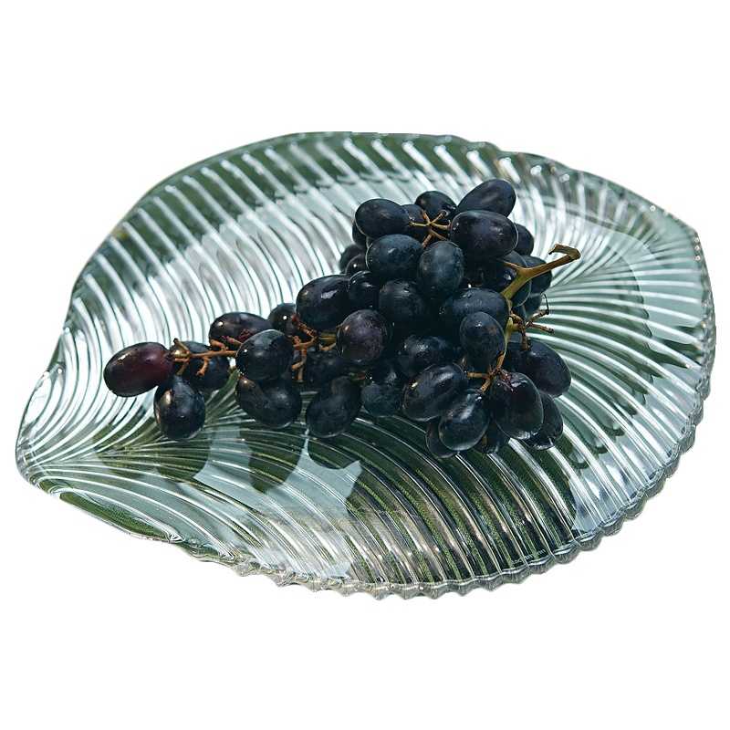 意德丽塔博拉晶质玻璃果盘创意时尚欧式羽毛状玻璃水果盘糖果盘