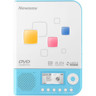 [赠布袋+清洁光盘]纽曼便携式数码学习机DVD-L350蓝色复读机CD/DVD碟片光盘随身听U盘TF卡mp3播放器