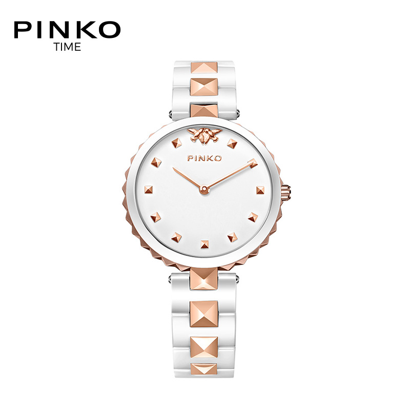 意大利进口欧美品牌PINKO简约时尚石英女表Licis1系列白陶瓷带PK.2321L/07S