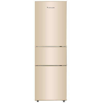 双鹿(SONLU) 210升三门冰箱 节能保鲜 家用电冰箱 金色