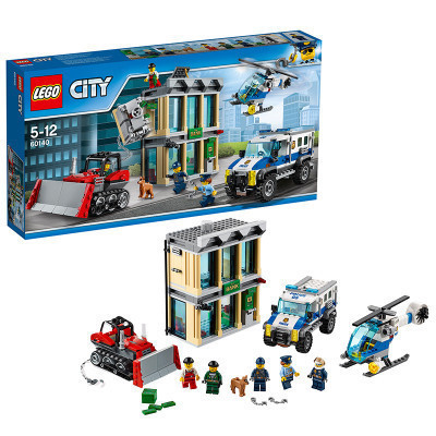 LEGO 乐高 City 城市系列 推土机抢銀行积木玩具 塑料材质 5-12岁 200块以上