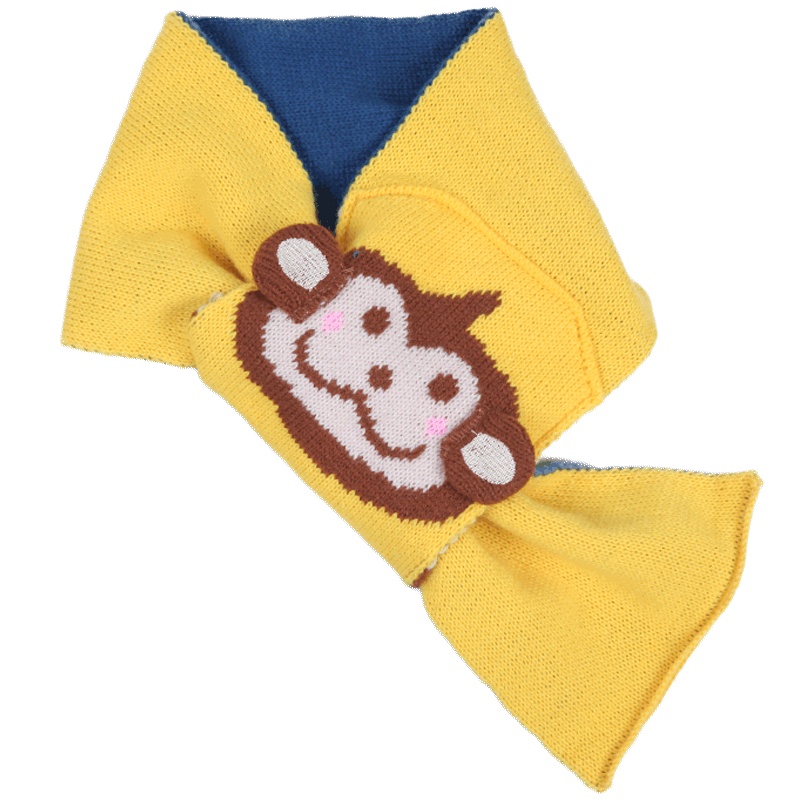 milky friends 宝宝时尚BAOBAO猴儿童双色保暖围巾儿童围脖儿童围巾