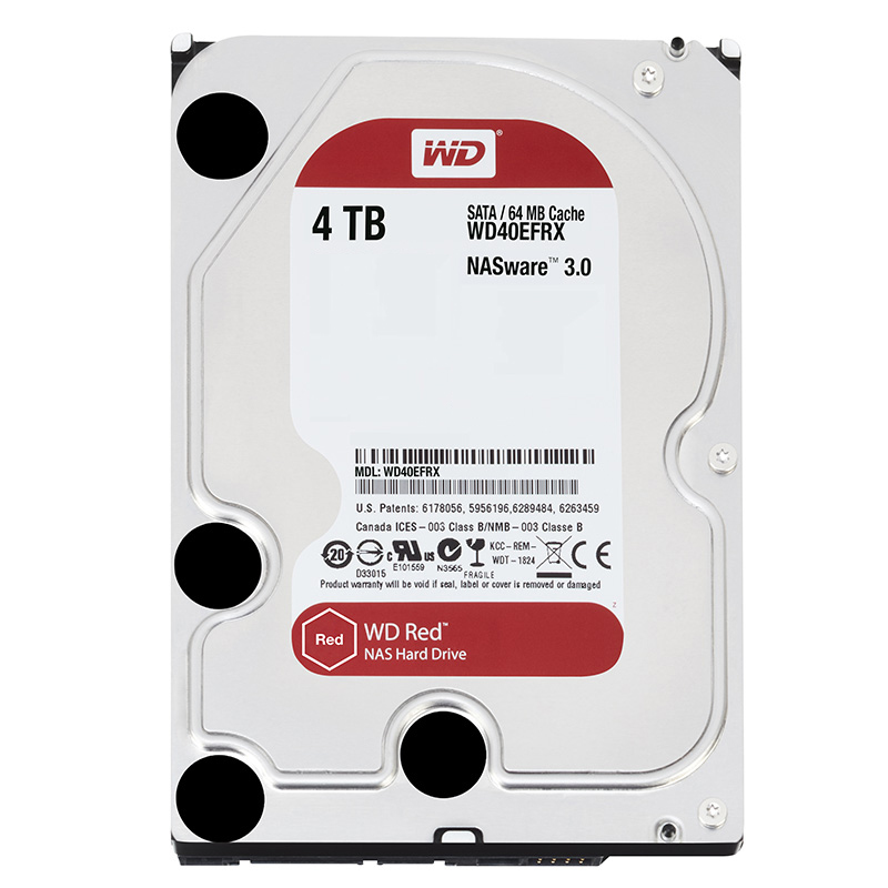 西部数据WD40EFRX红盘4TB/SATA/64M台式机硬盘(个)