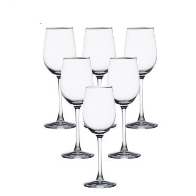 艾格莱雅塞纳风情家用创意玻璃红酒杯高脚杯无铅晶质酒具6只装330ml A-MR330/L6