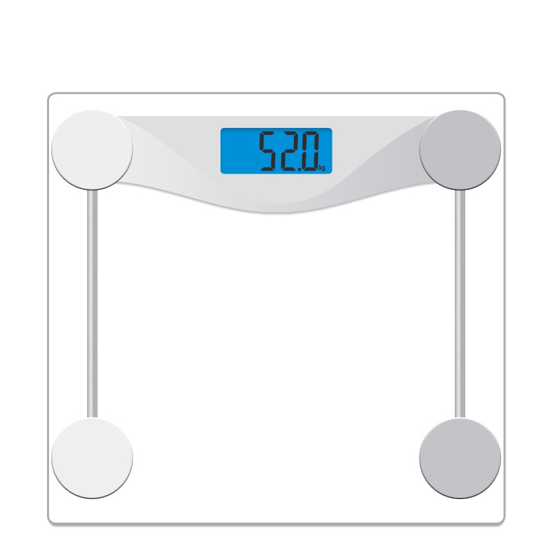 沃莱(ICOMON)BG530L银色人体秤电子秤体重秤称重好帮手 钢化玻璃面板 支持液晶显示夜间读数清晰150kg