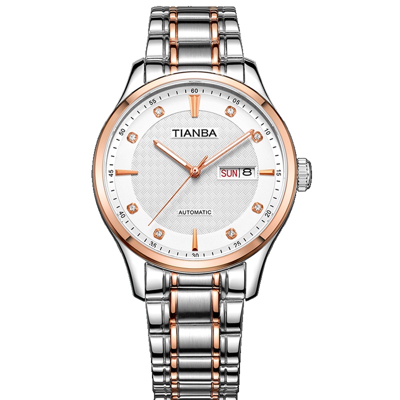 天霸(TIANBA)名仕系列手表全自动手表男机械手表双日历机械商务男表TM8006.02SI