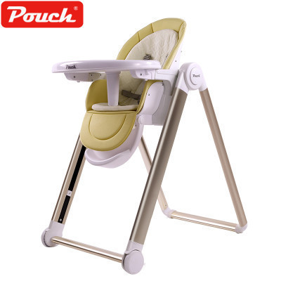 Pouch儿童餐椅K20宝宝椅仿生护脊椎铝合金材质胖宝宝多功能多档调节可折叠便携式一件折叠免装0-3岁15KG