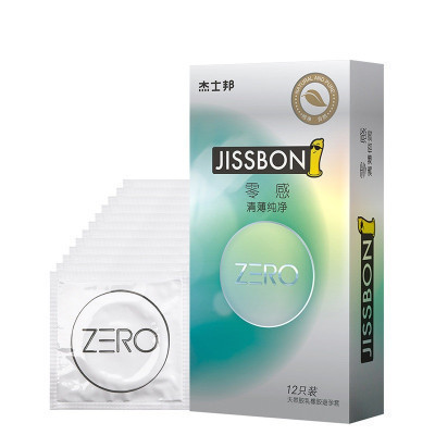 杰士邦jissbon 避孕套ZERO零感清薄纯净12只超薄安全套超薄男用情趣成人计生用品超薄款套子