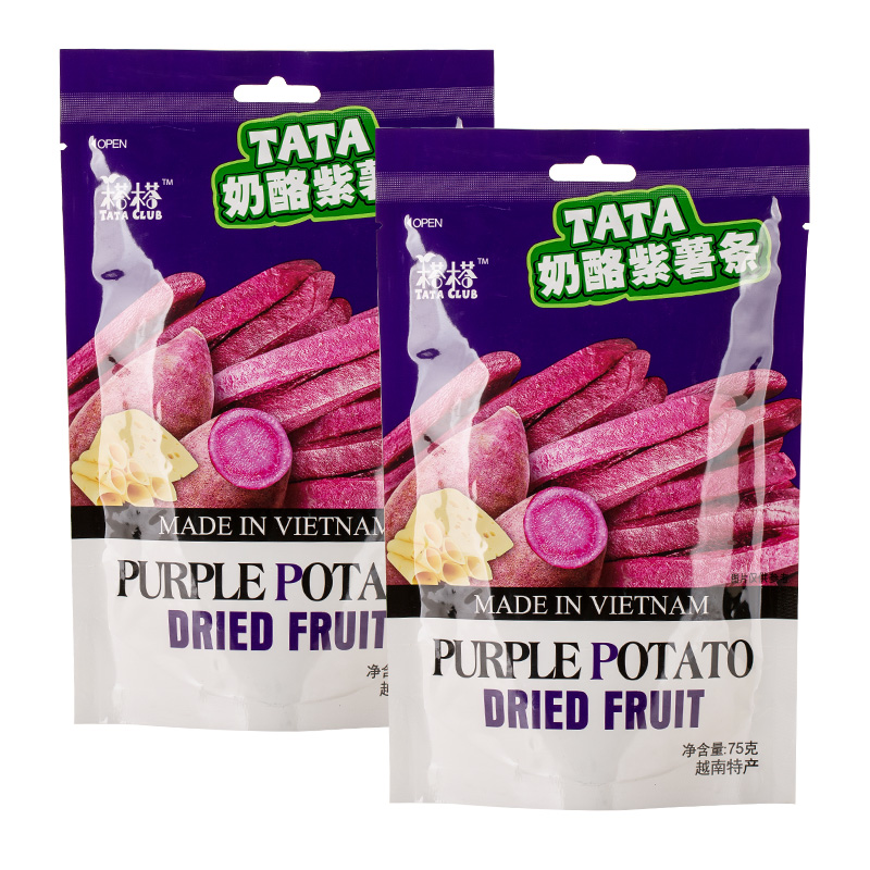 越南进口零食 榙榙TATA奶酪紫薯条75g 水果干办公室休闲零食小吃