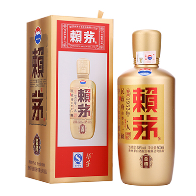 茅台 赖茅 金樽 单瓶 53度 500ml 酱香型 白酒 賴茅