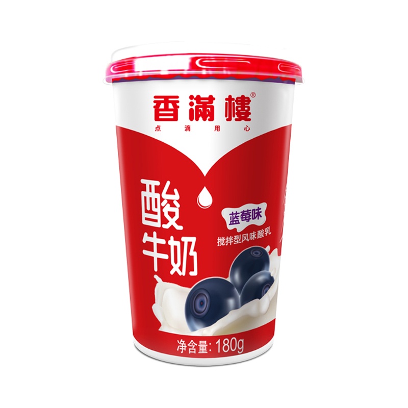 香满楼蓝莓酸牛奶杯装180ml