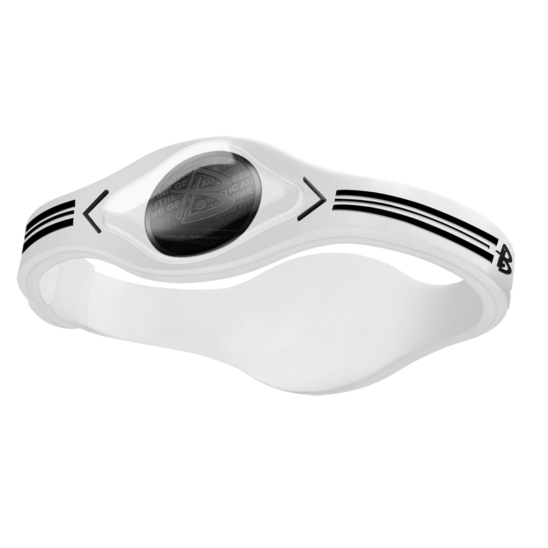 POWER BALANCE 霸能 能量平衡手环 运动手环 道奇蝰蛇VP款白色黑字M码190