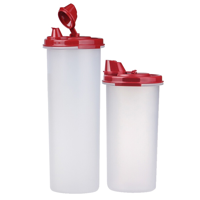 特百惠(Tupperware)油壶2件套装 塑料好油壶 (650ml+890ml) 防漏油瓶回流不滴漏