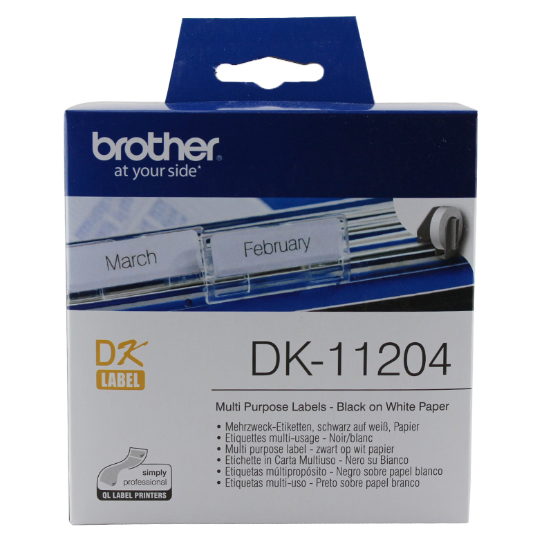 兄弟(brother) 标签纸 DK-11204 17*54mm 白底黑字