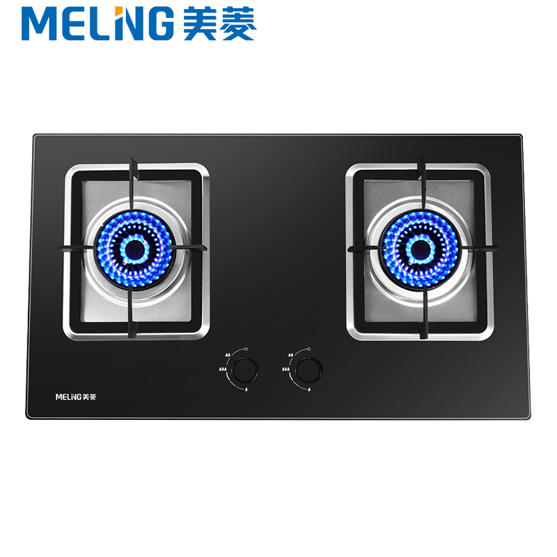 美菱(MeiLing)燃气灶QB23(MB512) 台钳两用双眼灶具钢化玻璃多重保护煤气灶具 4.0KW大火力(天然气)