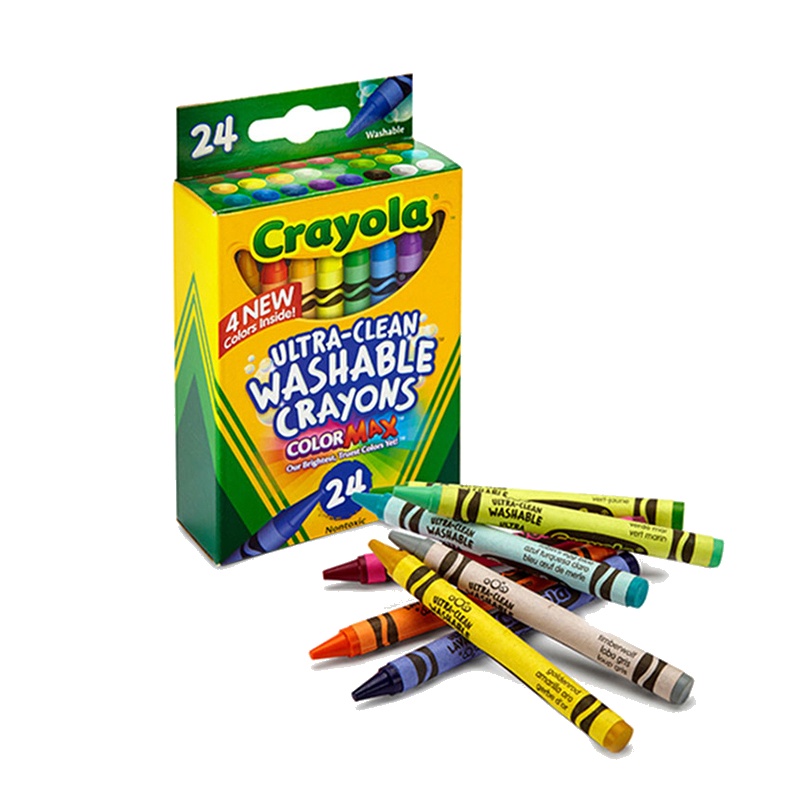 绘儿乐(Crayola)24色可水洗蜡笔 绘画工具 画画笔 儿童蜡笔 涂色笔 儿童文具 52-6924