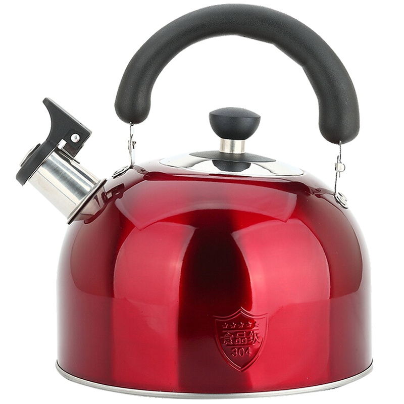 美厨 304不锈钢烧水壶 4L鸣音水壶 热水壶 煤气炉电磁炉通用 酒红色欧式系列 MCWA560
