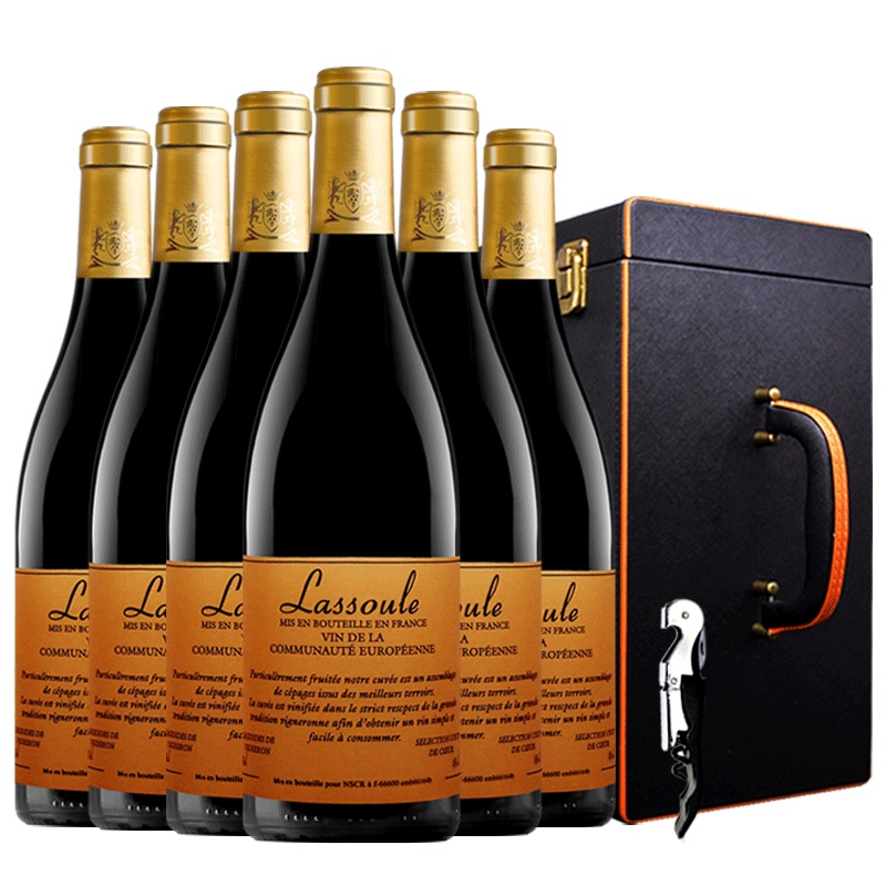 法国进口红酒 拉撒菲尔泽廷干红葡萄酒整箱礼盒装750ml*6瓶