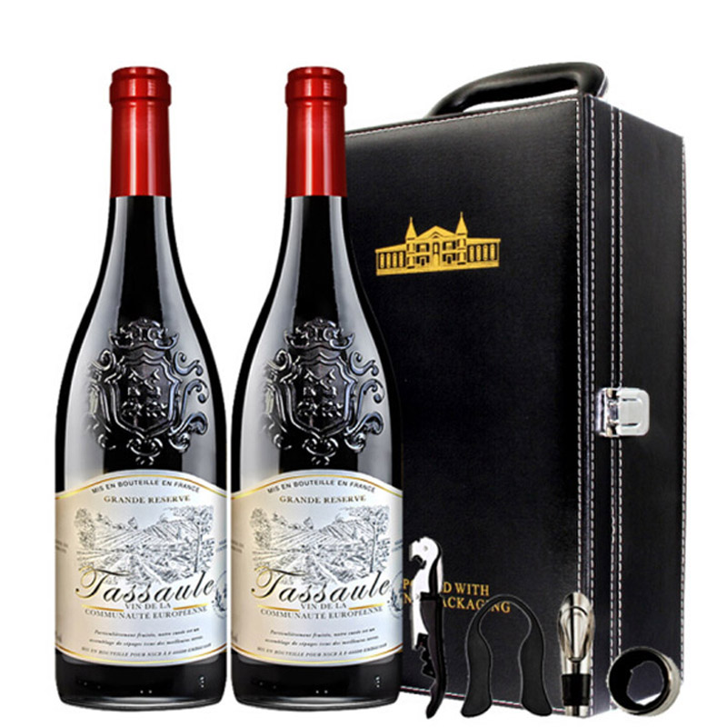 法国进口红酒 拉撒菲珍藏干红葡萄酒红酒礼盒750ml*2瓶
