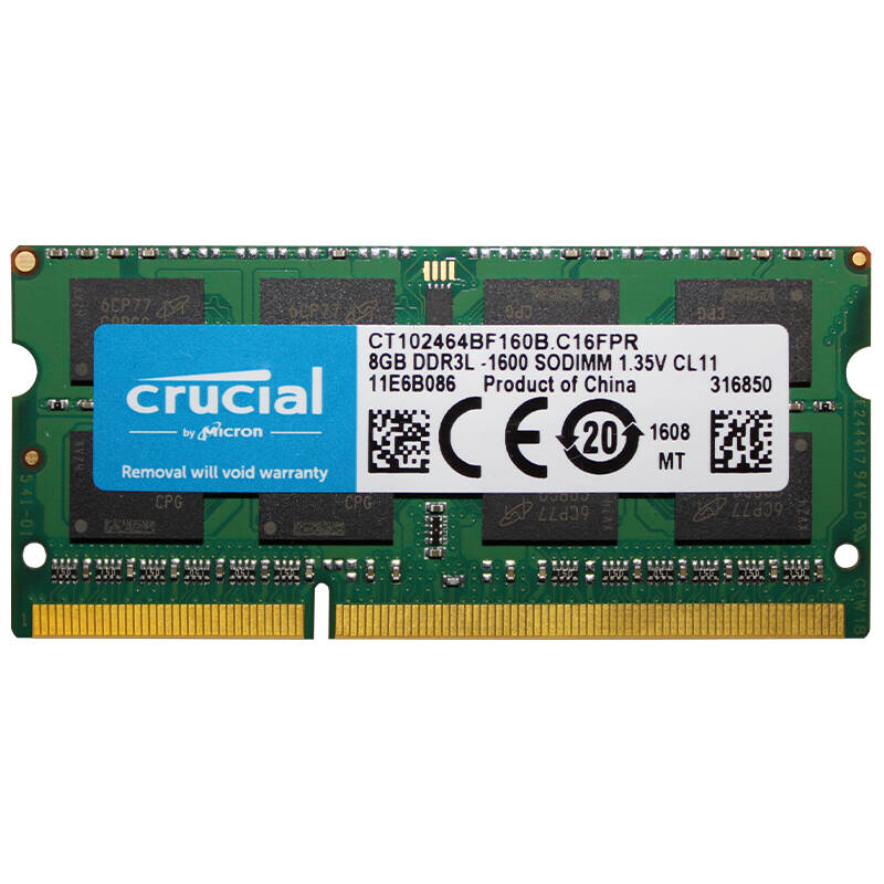 英睿达(Crucial)低电压 DDR3 1600 8G 笔记本电脑内存条