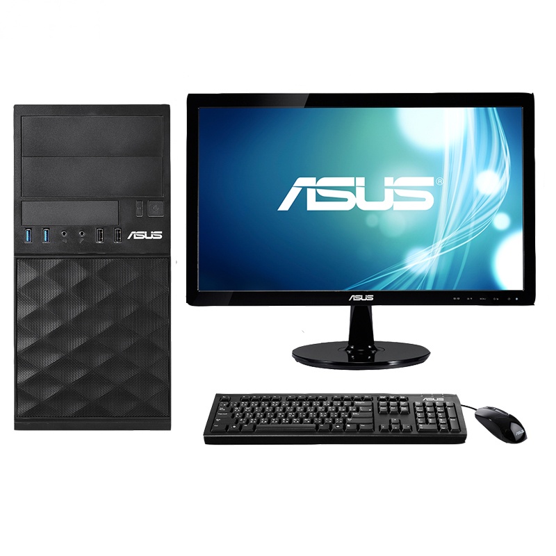 华硕(ASUS)D521MT商用台式机整机19.5英寸显示器(G3930 4G 1T 集显 黑 无系统)HH