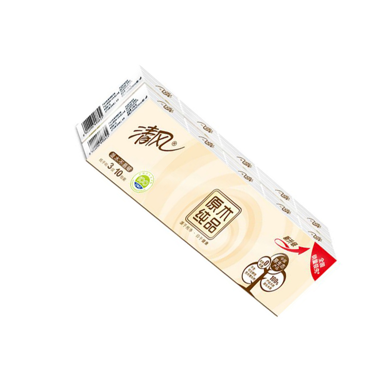 JZ清风(APP) 原木纯品迷你型纸手帕 B66AC1 白色 210*210*3层 10包/条