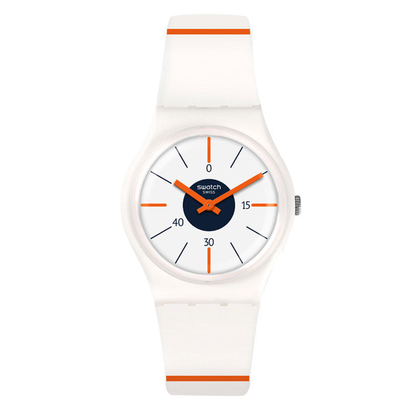 Swatch/斯沃琪手表 经典色彩密码系列 复古橙白 石英表 树脂表带 男女通用GZ318