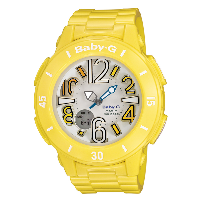 卡西欧(CASIO)手表 BABY-G系列双显时尚潮流石英防水运动女表黄色 BGA-170-9B