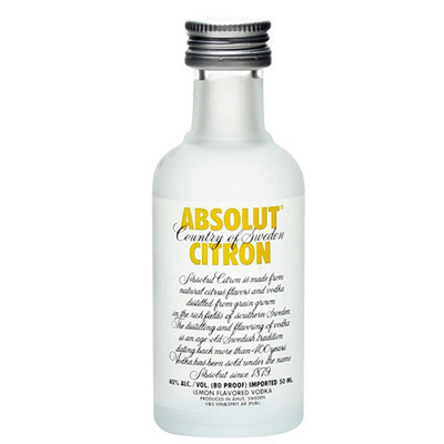 绝对伏特加(Absolut Vodka)洋酒 柠檬味伏特加酒 风味小酒伴 50ml