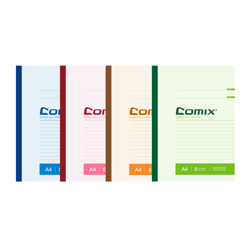 齐心(Comix) C4501 无线装订本 A4 80页 6本装 配色
