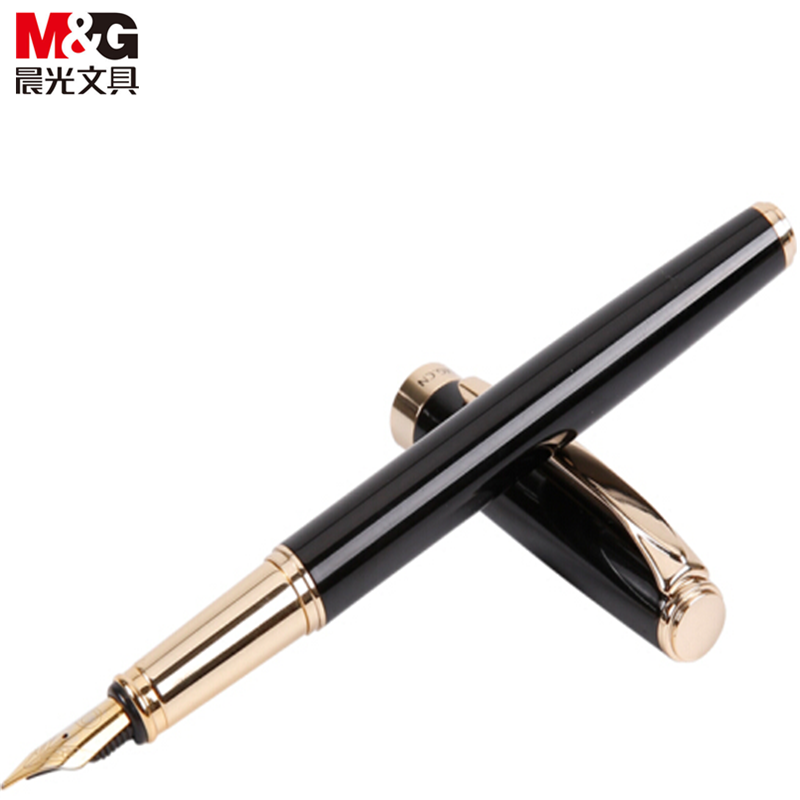 晨光(M&G) AFPY1602 优品金属钢笔签字笔墨水礼品笔套装商务黑色 明尖