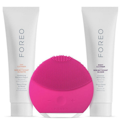 斐珞尔(FOREO) LUNA mini 2 第二代露娜迷你硅胶电动音速净透毛孔洁面仪器 娇红色送2洗面奶深层清洁