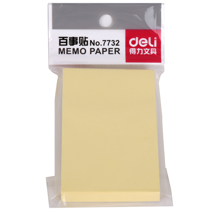 得力(deli)7732 百事贴 51*76mm 1/12/144 淡黄 deli7732