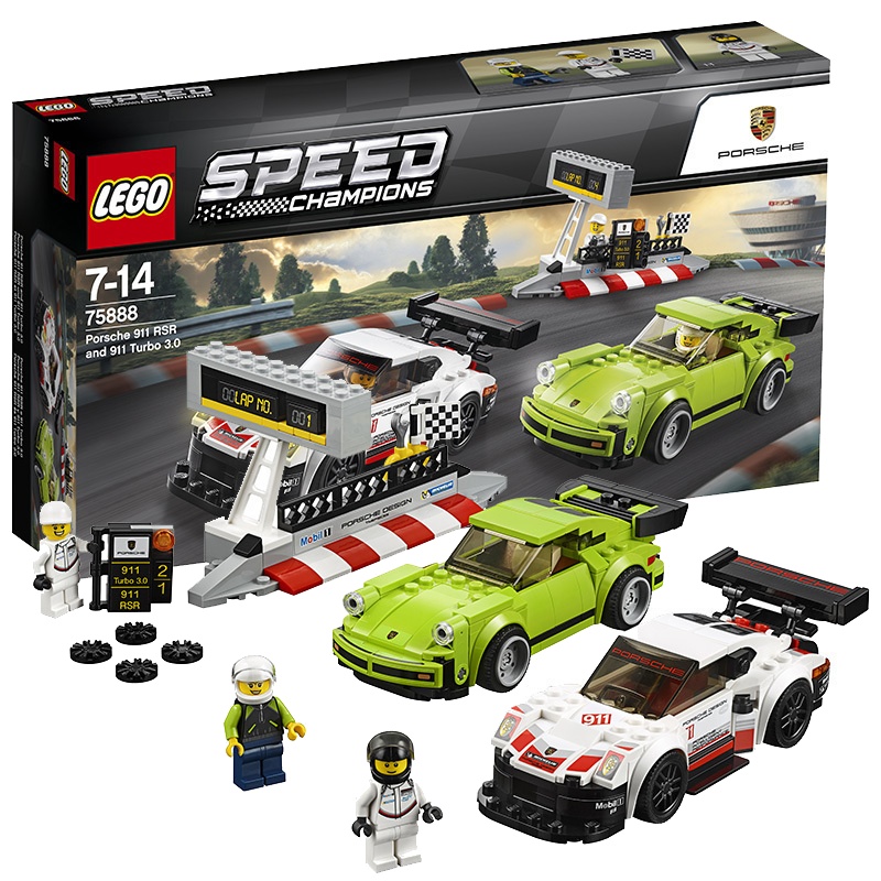 LEGO乐高Speed保时捷 911 RSR和保时捷911Turbo 3.0 75888 7-12岁200块以上塑料玩具