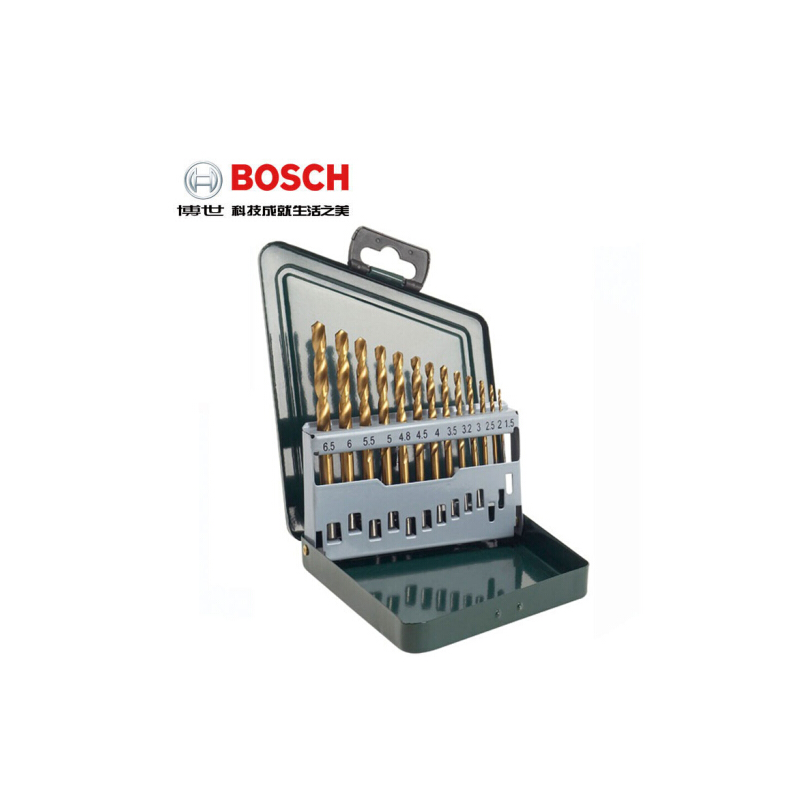 博世(Bosch) 绿色钻头套装 13支 镀钛麻花钻头套装