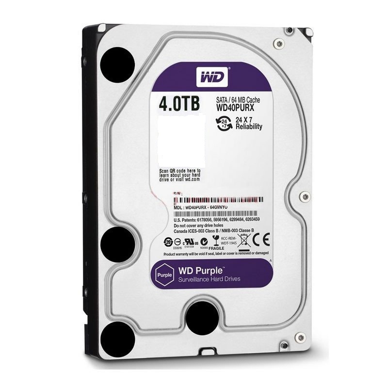 西部数据(WD) 紫盘 4TB SATA6Gb/s 64M 监控硬盘 WD40PURX (单位:个)