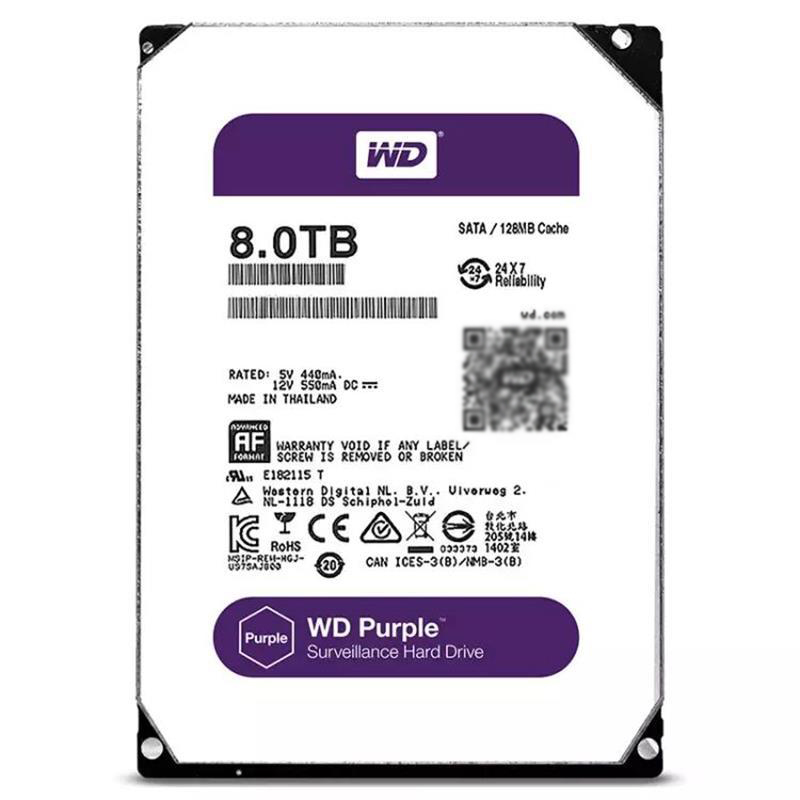 西部数据(WD) 紫盘 8TB SATA6Gb/s 128M 监控硬盘 WD80PUZX (单位:个)