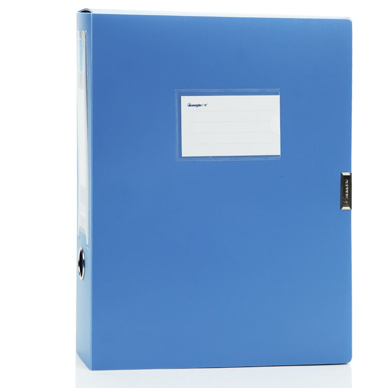 广博 75mm A4 蓝色 粘扣档案盒 WJ6754 (个)[CWHL]