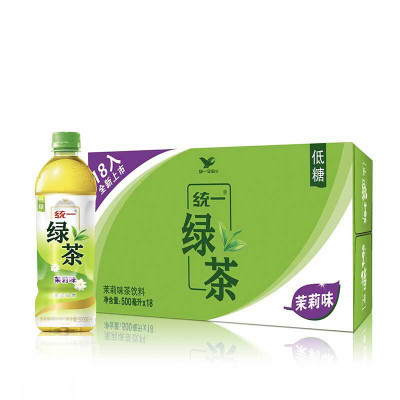 统一(GS)绿茶 茉莉味茶饮料 500ml*18瓶