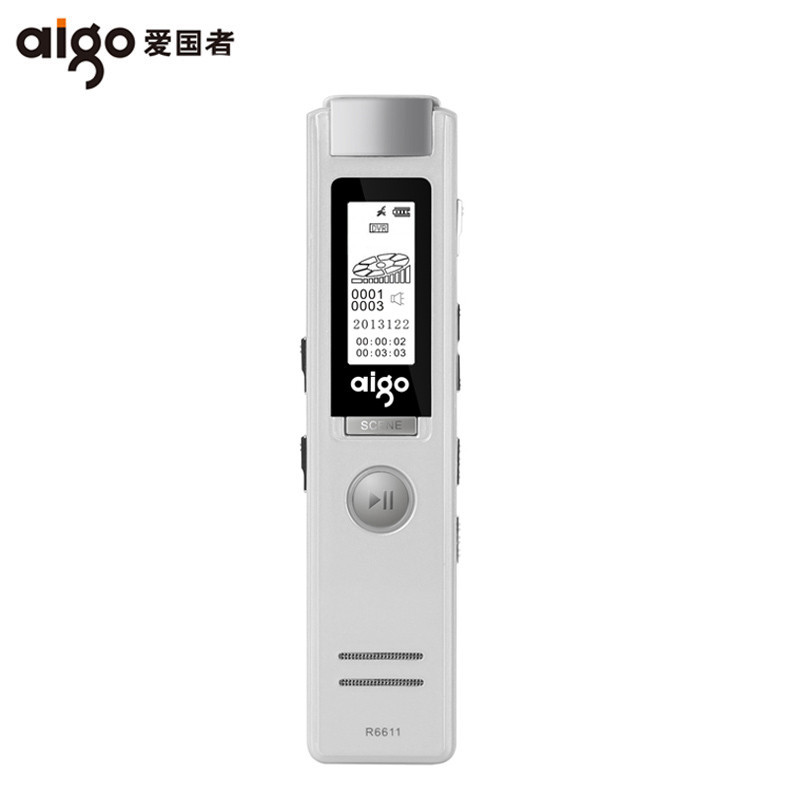 爱国者(AIGO) 8G内存 录音笔 R6611-白 (单位:个)