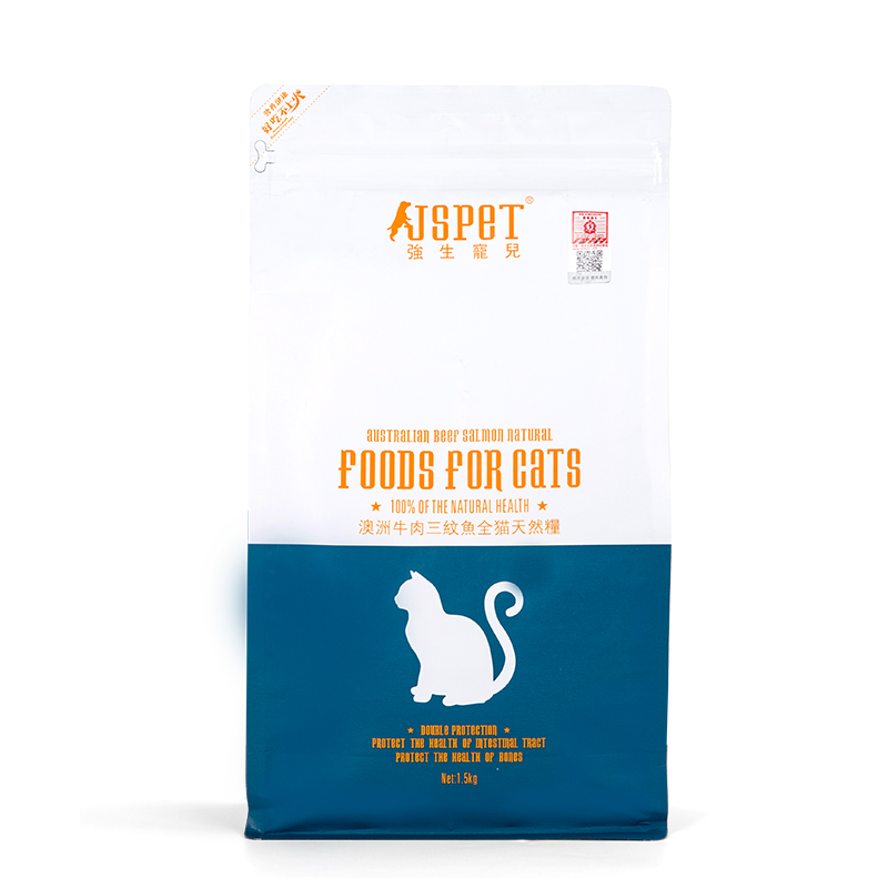 强生宠儿(JSPET) 猫粮 幼猫成猫通用 全期猫粮 1.5kg 牛肉三文鱼配方 调理肠胃去泪痕