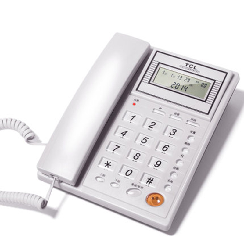 TCL37电话机 商务 办公家用 固定电话座机 来电显示 小翻盖免电池 白色